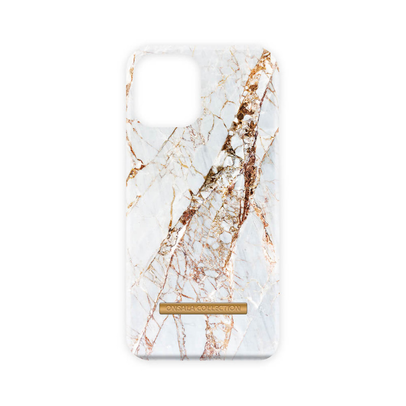 iPhone 13 - Onsala mobiltaske til iPhone 13 Soft White Rhino Marble