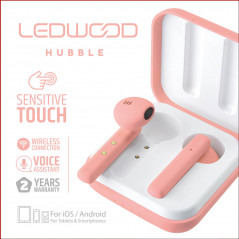 Bluetooth hovedtelefoner - LEDWOOD bluetooth trådløse headset og høretelefoner, pink (3+9H)