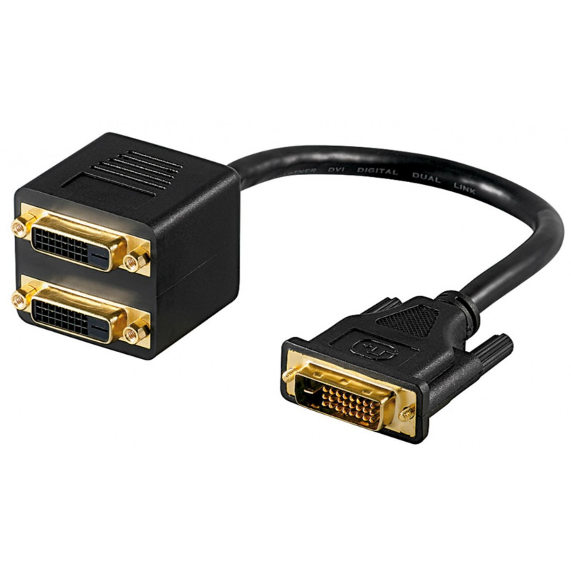 Skærmkabel & skærmadapter - DVI til 2x DVI-adapter