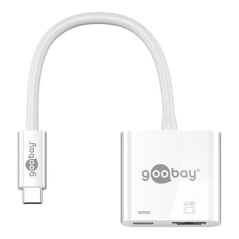 Skærmkabel & skærmadapter - USB-C Multiport til HDMI-adapter med USB-C 60 W strømforsyning 4K@30Hz 2K@60Hz