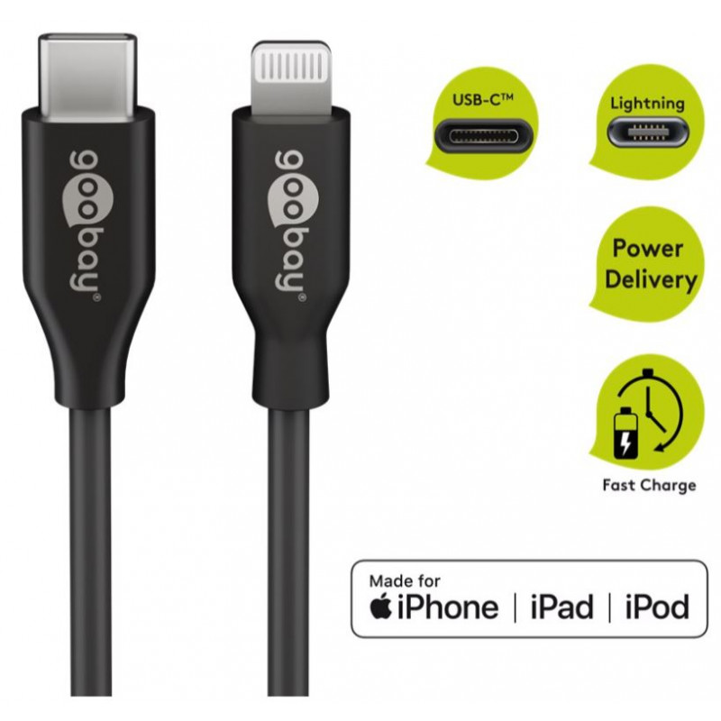 Computertilbehør - USB-C til Lightning-kabel MFi-certificeret sort