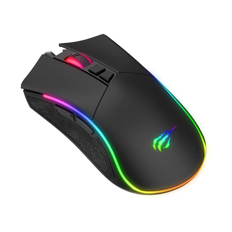 Gaming-mus - Havit gamingmus med RGB LED belysning & 7200 DPI