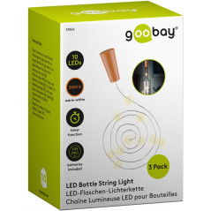 Ljusslingor - Goobay LED 1m lyskæde med 10 stk. LED til flasker (3-pak)