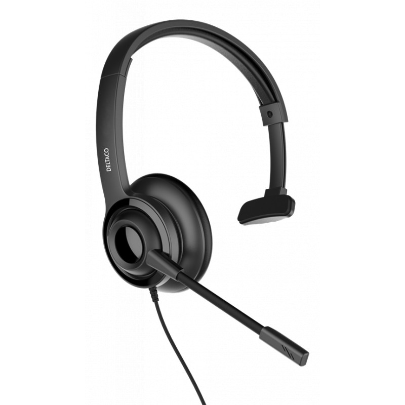 Chat-headsets - Deltaco monoheadset med mikrofon