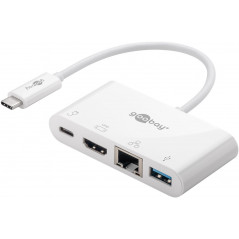 USB-C Multiport til HDMI/Ethernet/USB-A med USB-C PD 60W 4k@30Hz 2K@60Hz