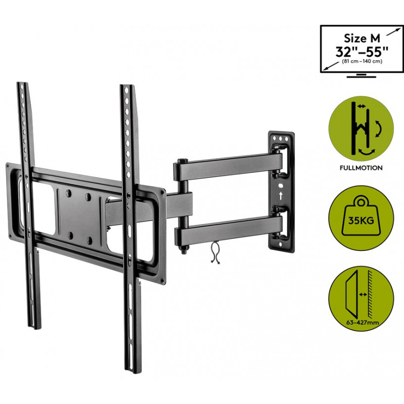 Vægbeslag til højttalere og tv-apparater - Goobay fleksibelt vægbeslag VESA til TV 32-55" op til 35 kg