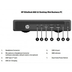 Brugt stationær computer - HP EliteDesk 800 G2 Mini (Brugt)