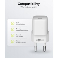 Opladere og kabler - Kompakt strømadapter med hurtig opladning med USB-C PD (Power Delivery) 20W