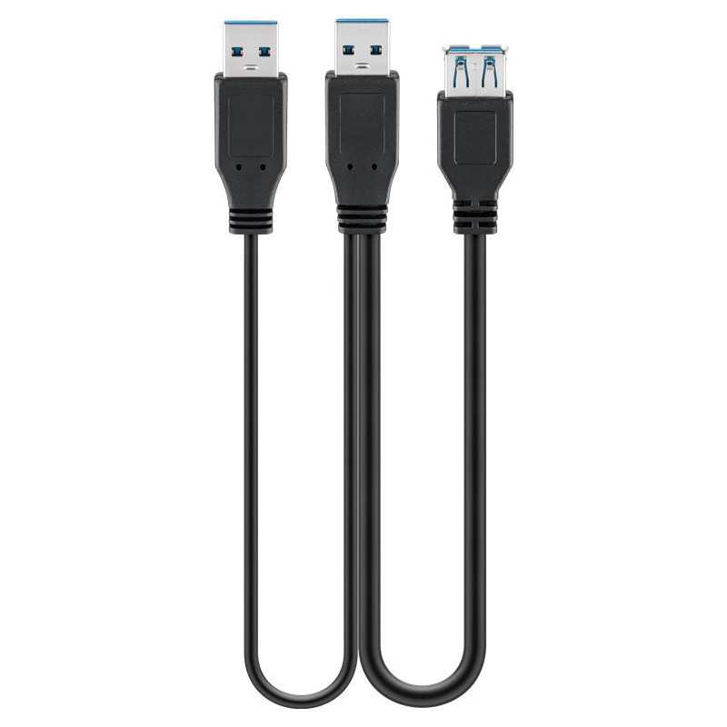 USB-kabel USB 3.0 - Goobay dobbelt USB-A 3.0 han til hun 30 cm