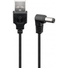 USB til vinklet DC-kabel til strømoverførsel via USB-stik DC 5,5 x 2,5 mm