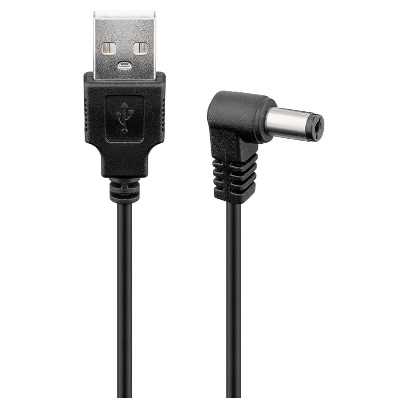 USB-adapter - USB til vinklet DC-kabel til strømoverførsel via USB-stik DC 5,5 x 2,5 mm