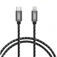 3SIXT Lightning til USB-C-kabel, sort/sølv