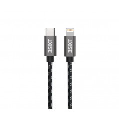 Lightning kabel iphone - 3SIXT Lightning til USB-C-kabel, sort/sølv