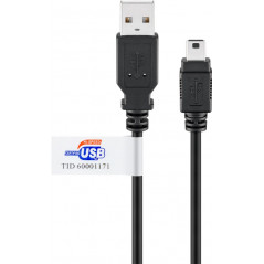 Goobay USB 2.0 til miniUSB Hi-Speed-kabel, sort