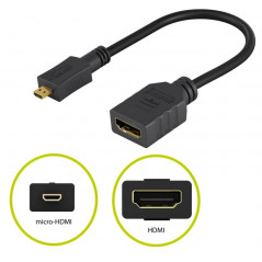 Skærmkabel & skærmadapter - Goobay Micro HDMI til HDMI-adapter