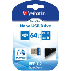 USB-hukommelse USB 3.0 - Verbatim USB 3.0 USB-minne 64GB i nanostorlek