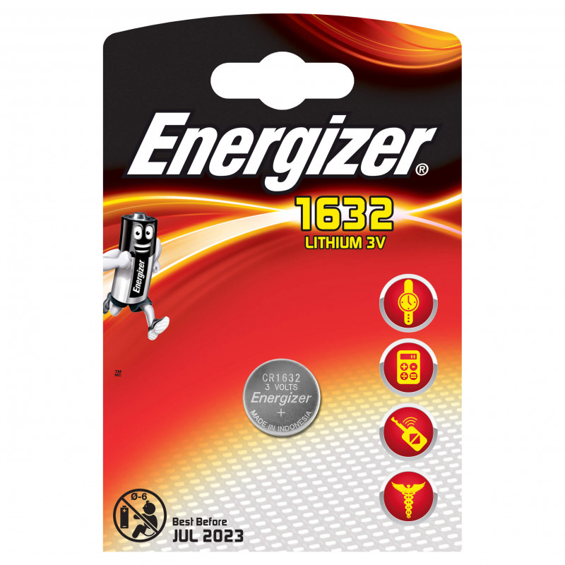 Elektrisk tilbehør - Energizer CR1632 litiumbatteri