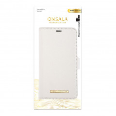 iPhone 12 - Onsala 2-i-1 magnetisk pungetui til iPhone 12 / 12 Pro Saffiano White