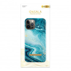 Onsala mobiletui til iPhone 12 / iPhone 12 Pro Soft Blue Sea Marble