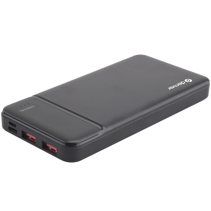 Portable batterier - Denver PowerBank 10.000 mAh-batteri med hurtig opladning