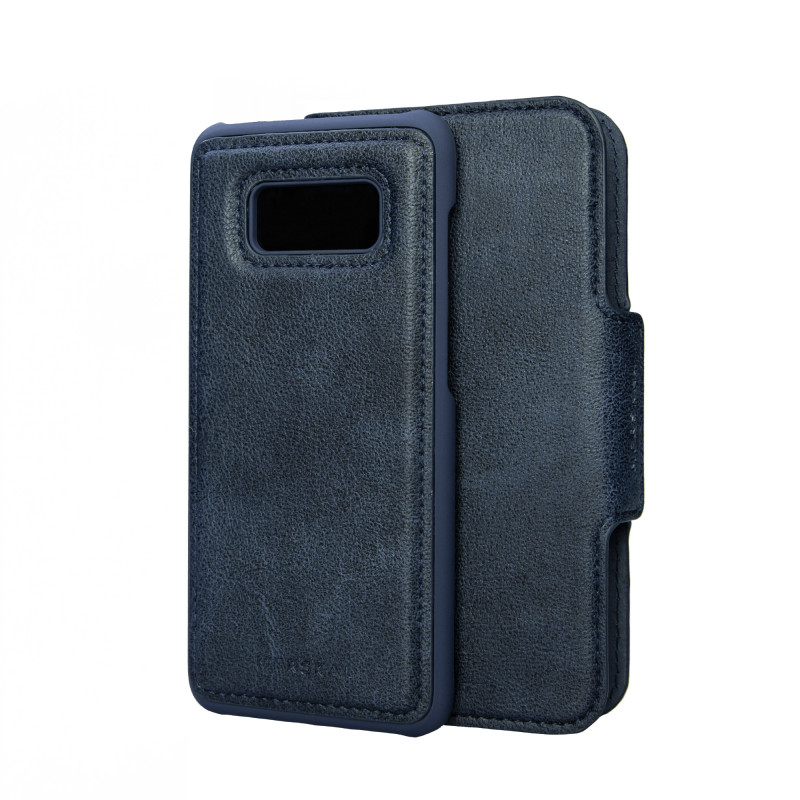 Cases - Etui med magnetisk mobiltelefondæksel til Samsung S8 (Blue)