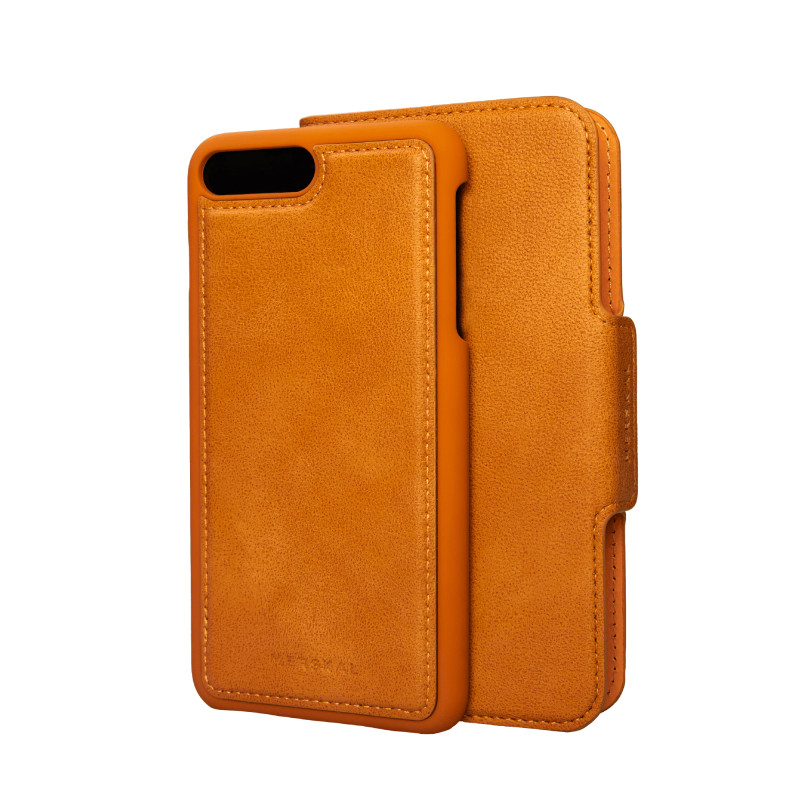 Skaller og hylstre - Etui med magnetisk mobiltelefondæksel til iPhone 7/8 Plus (Orange)