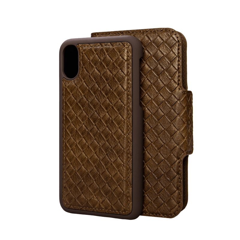 Skaller og hylstre - Etui med magnetisk mobilskal til iPhone X/Xs (Brown Elite)