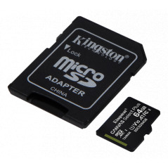 Hukommelseskort - Kingston Canvas Select Plus 64GB MicroSDXC UHS-I (Class 10) inkl. adapter