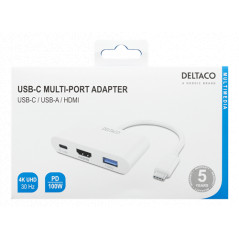 Skærmkabel & skærmadapter - USB-C Multiport til HDMI-adapter med USB/USB-C PD 100W 4K@30Hz 2K@60Hz