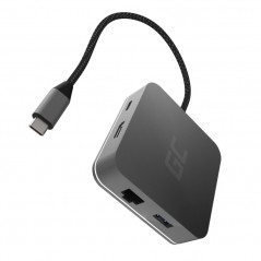 GreenCell Multiport USB-C-hub med USB-C, HDMI (4K), USB 3.0 og Ethernet PD87W