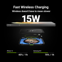 Trådløs oplader til mobiltelefon - GreenCell AirJuice 15W trådlös Qi-laddare med snabbladdning