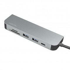 USB-C-adapter - LogiLink USB-C Multi-hub med HDMI/2xUSB/SD-læser/PD 60W