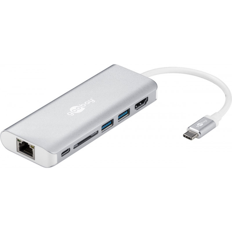 Skærmkabel & skærmadapter - USB-C Multiport adapter till HDMI, USB-C och 2x USB (fyndvara)