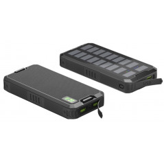 20.000 mAh PowerBank-batteri med solcelleopladning