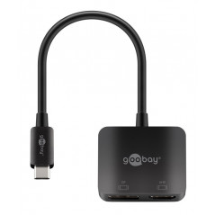 USB-C Multiport-adapter til to spejlede skærme, HDMI & DisplayPort