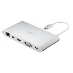 USB-C-dockingstation Multiport med HDMI/VGA/DP/LAN/SDHC/3xUSB/60W