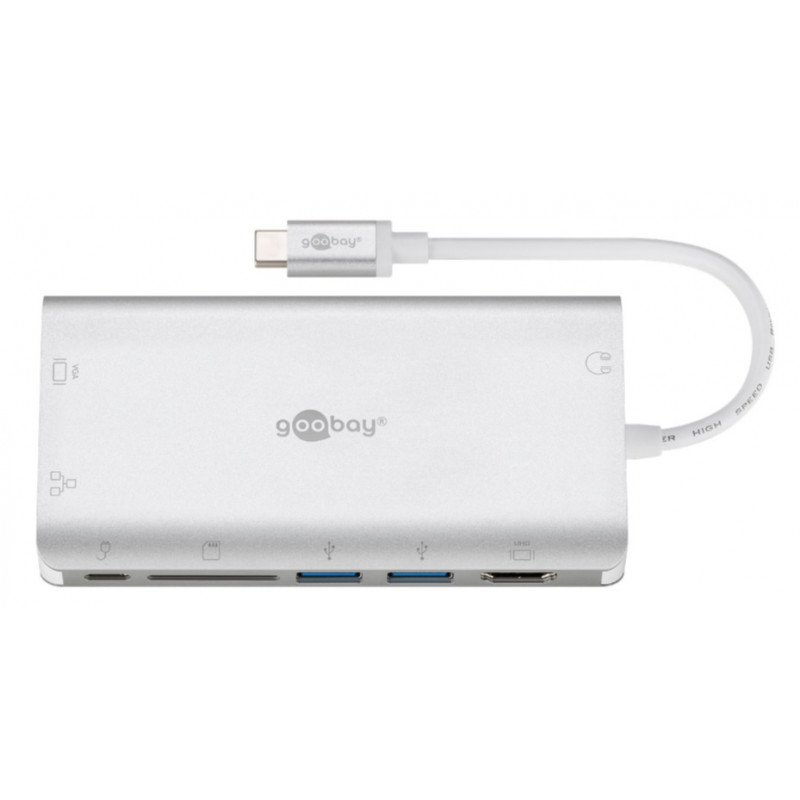 USB-C-adapter - USB-C-dockingstation med flere porte med HDMI/VGA/LAN/2xUSB/60W