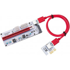 Brugte computerkomponenter - PCIe x1 til PCIe x16 riser med USB 3.0-kabel (brugt)