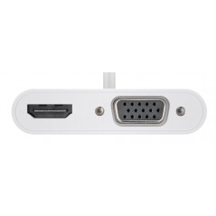 Skærmkabel & skærmadapter - USB-C Multiport Adapter til to skærme HDMI & VGA