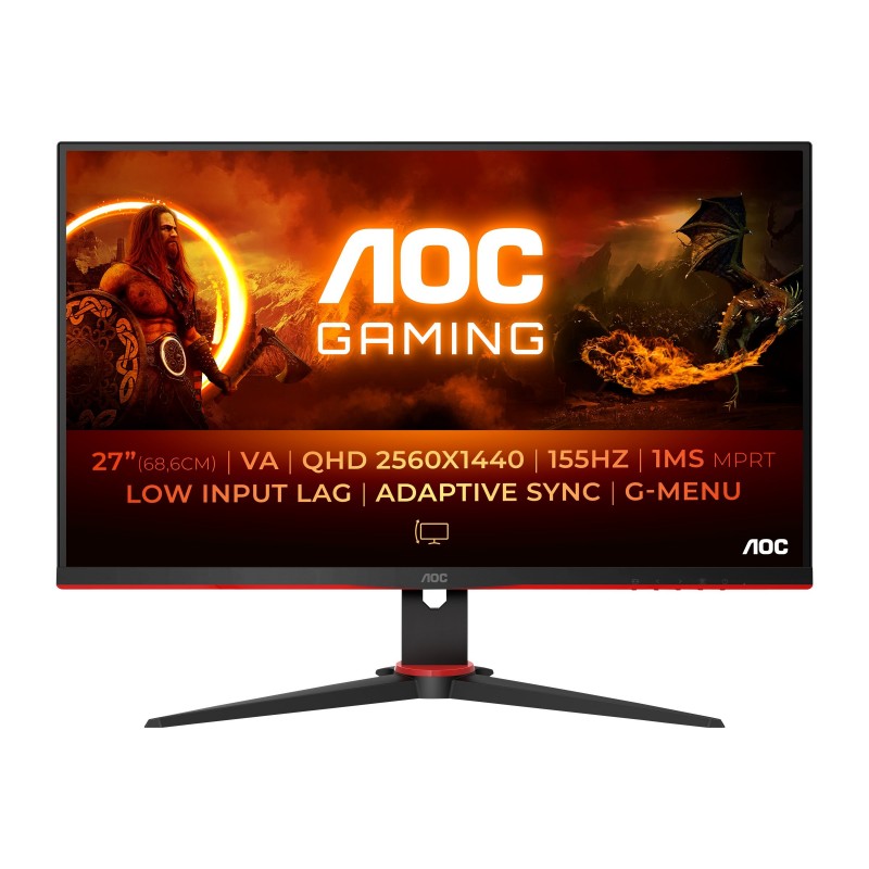 Computerskærm 25" eller større - AOC Q27G2E 27" Gamingskärm med 155 Hz och VA-Panel