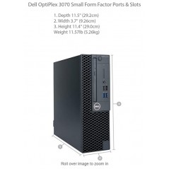 Brugt stationær computer - Dell OptiPlex 3070 SFF i5 16GB 256SSD Windows 11 Pro med DVD (brugt)