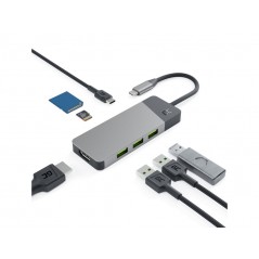 USB-C-dockingstation til USB-C PD 85W, HDMI (4K 60Hz), 3xUSB 3.1 og SD-kort