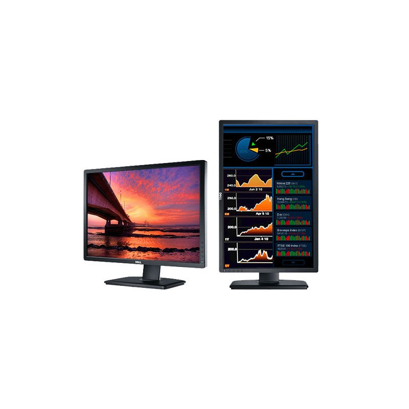 Brugte computerskærme - Dell 24" U2412M LED-skärm med IPS-panel (beg)