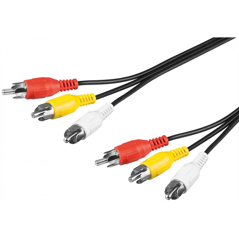 TV-tilbehør - Komposit-kabel 3x RCA til 3x RCA 2 meter