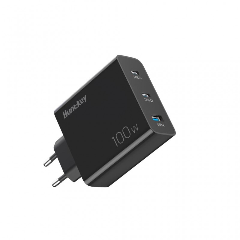 USB-C-opladere - HuntKey 100W USB-C universel GaN-computeroplader