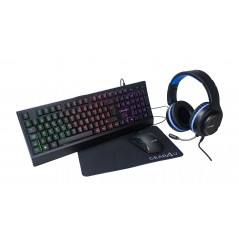 Pakke med gamingtastatur og mus - GEAR4U Gaming Combo RGB 4-i-1 med USB+3.5mm (fyndvara)