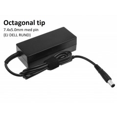 GC Pro ottekantet Dell-kompatibel 65W computeroplader med stift 7,4x5,0mm