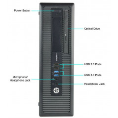 HP EliteDesk 800 G2 SFF i7 16GB 180SSD W10P (Brugt)