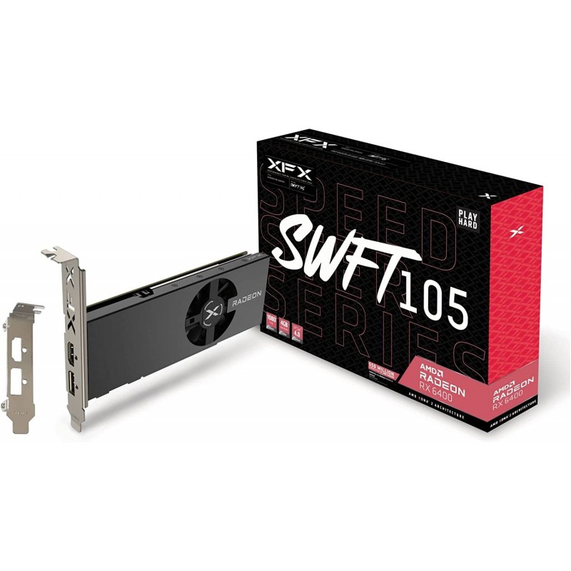 Grafikkort - XFX Speedster SWFT105 Radeon RX 6400 4GB gaming-grafikkort LP (inkl. lavprofil)