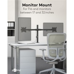 VESA-beslag til skærm - Goobay bordbeslag VESA til to computerskærme 17-32"